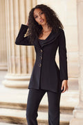 Shawl Collar Hip-length Blazer Style