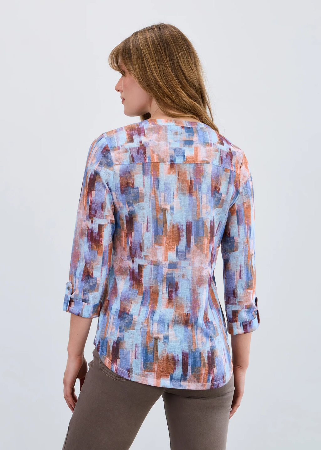 3/4 Sleeve Henley Top, Rookery