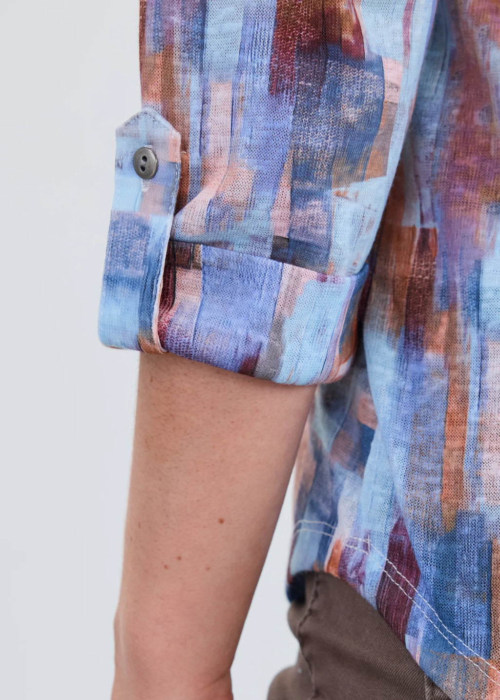 3/4 Sleeve Henley Top, Rookery