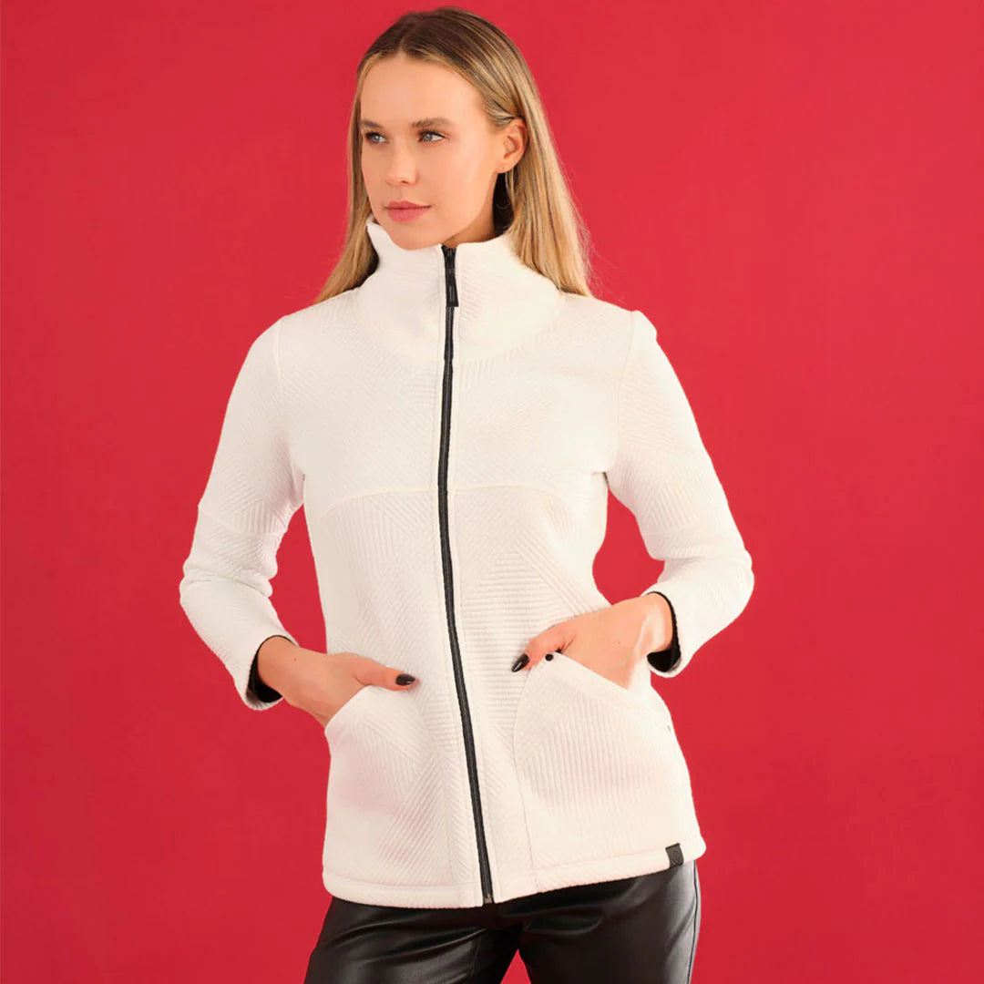 Textured Zip Jacket (Winter White)