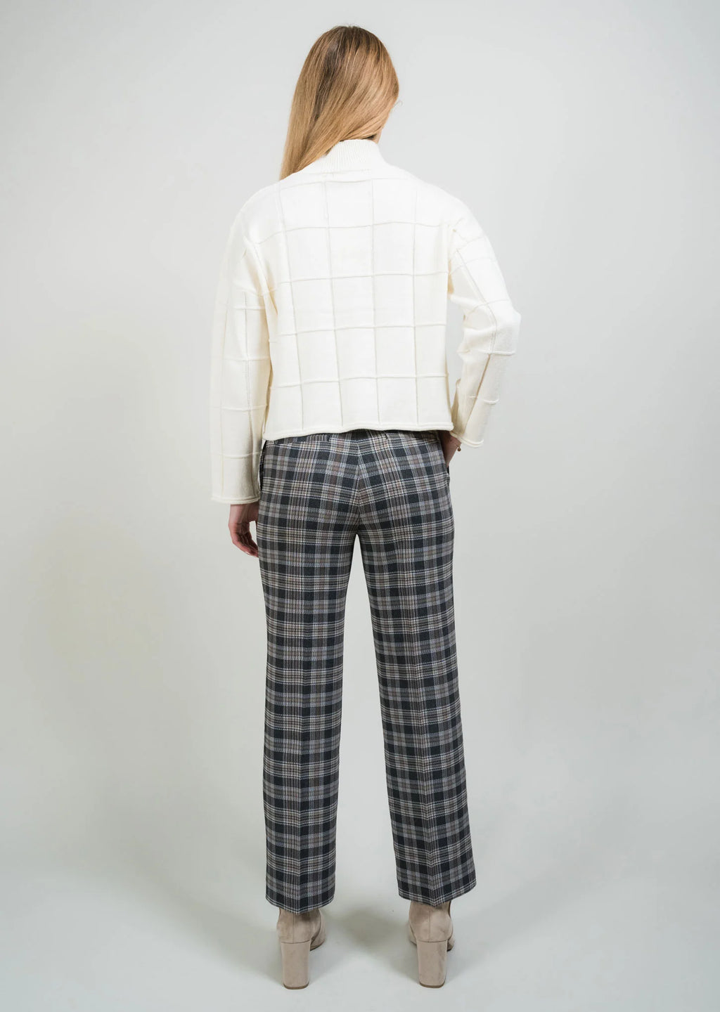 Plaid 28" Ankle Trouser