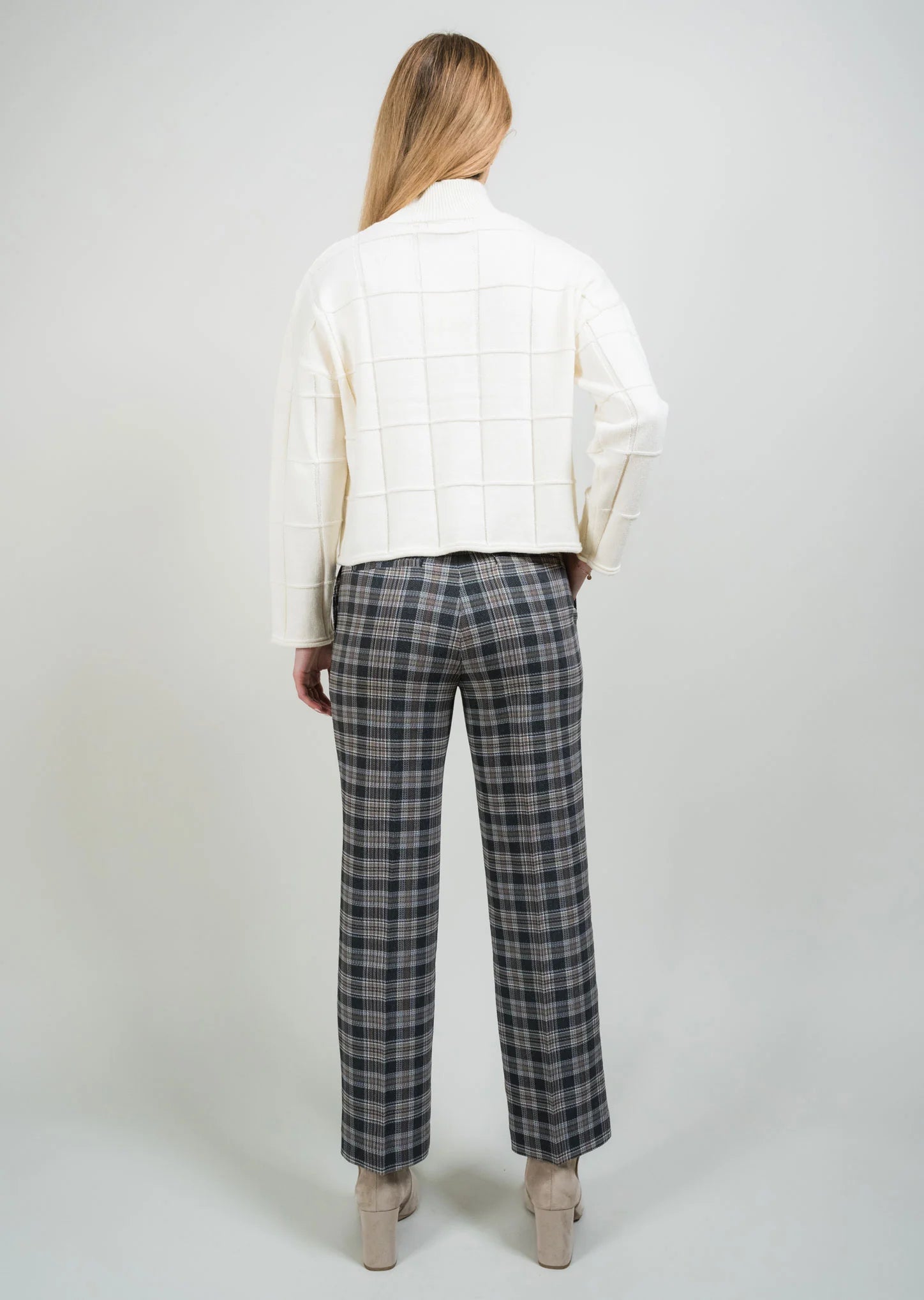 Plaid 28" Ankle Trouser