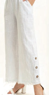 Linen pants with buttons