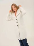 Long Button Up Coat (White)