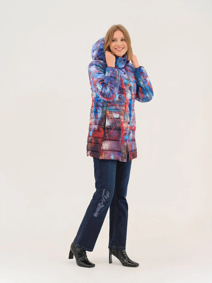 "The Blue City" Artist Print Puffer Coat