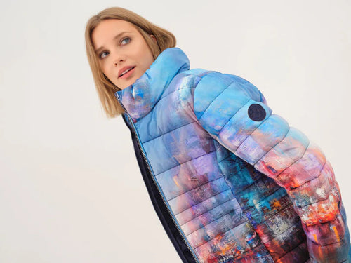 "The Blue City" Artist Print Puffer Coat